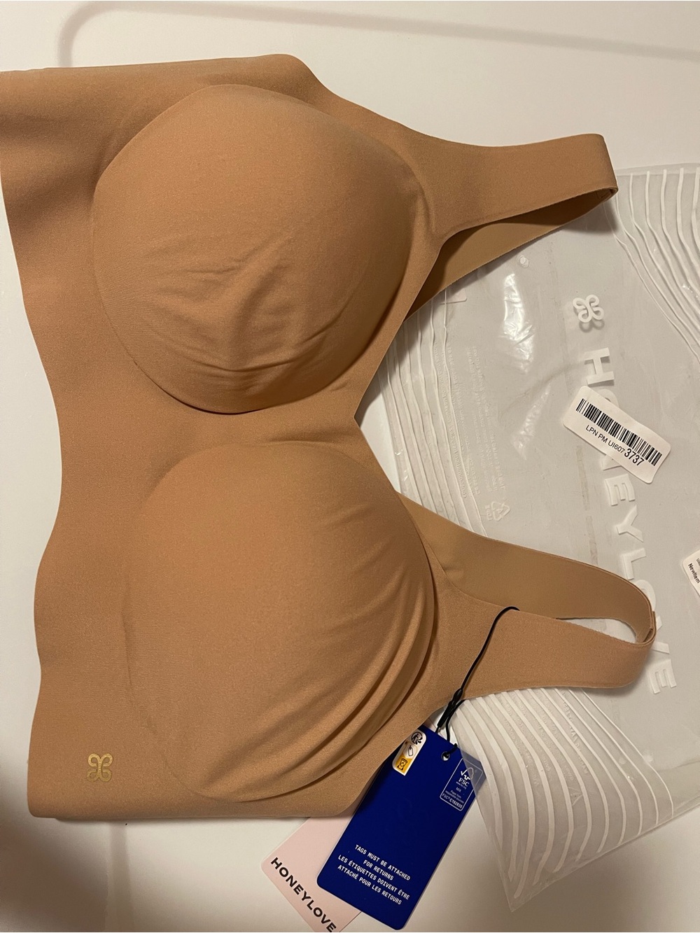 Honeylove Strapless Seamless Molded Bra in Nude Tan